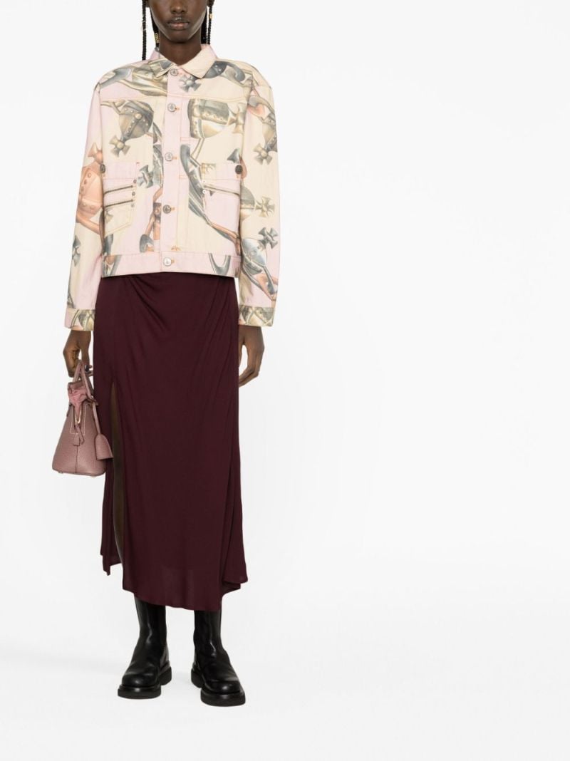 Pink Orb Chain Denim Jacket