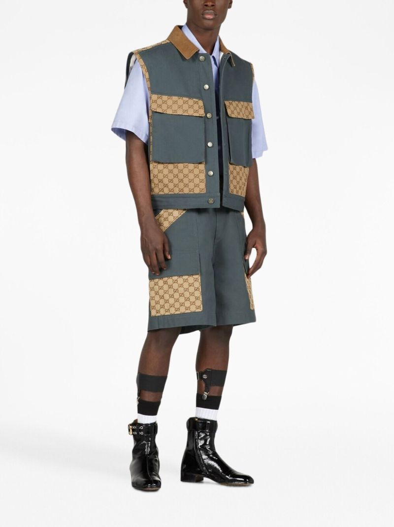 Grey Gg Canvas Bermuda Shorts