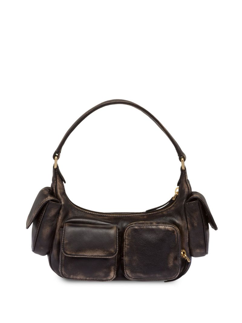 Brown Pocket Leather Shoulder Bag