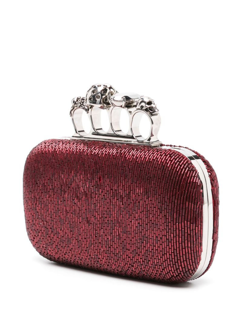 Red Knuckle Leather Clutch Bag