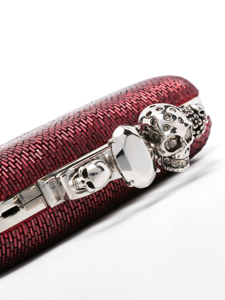 Red Knuckle Leather Clutch Bag