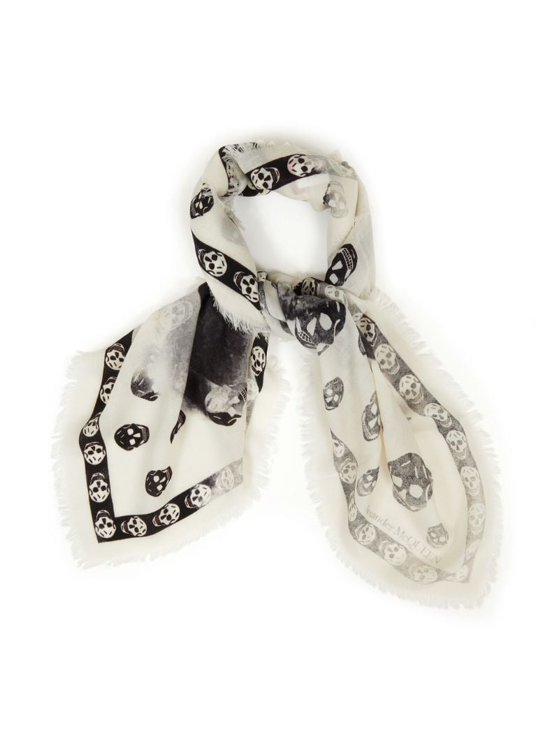 Black Orchid Skull-print Wool Scarf