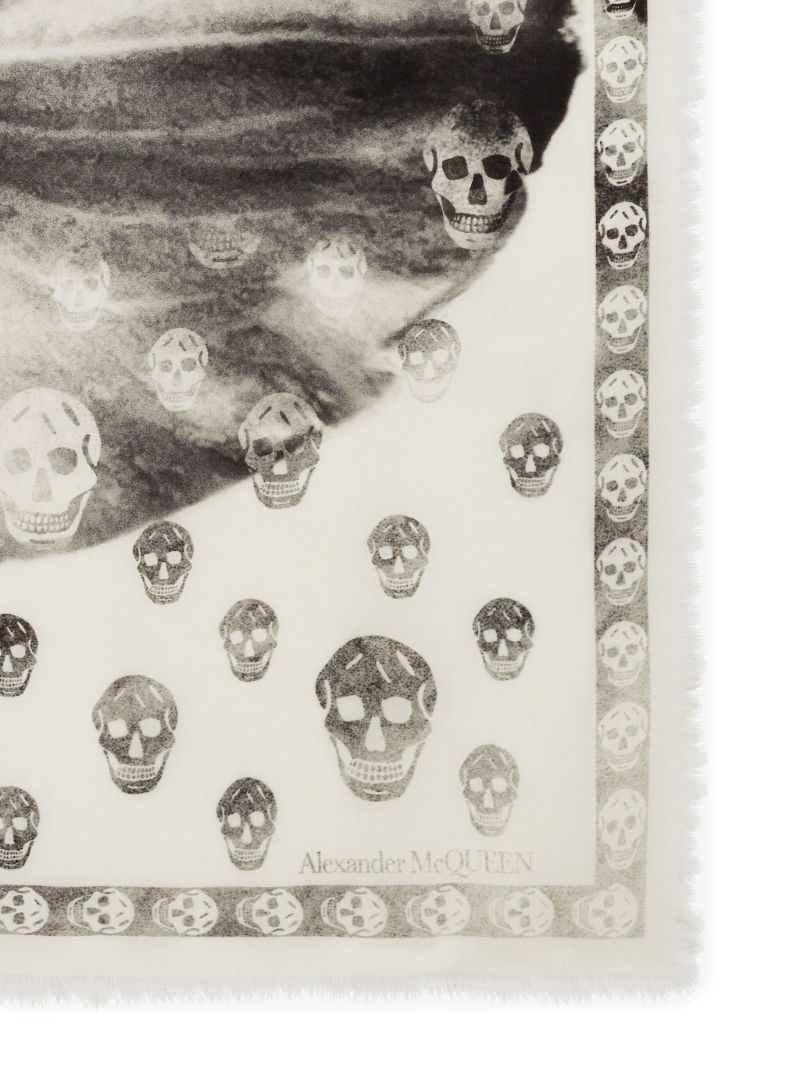 Black Orchid Skull-print Wool Scarf