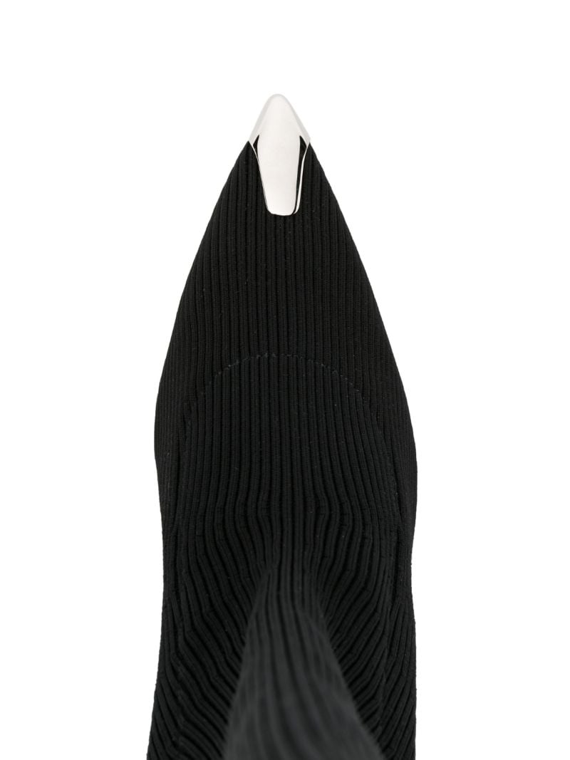 Black Slash Knit 90 Ankle Boots