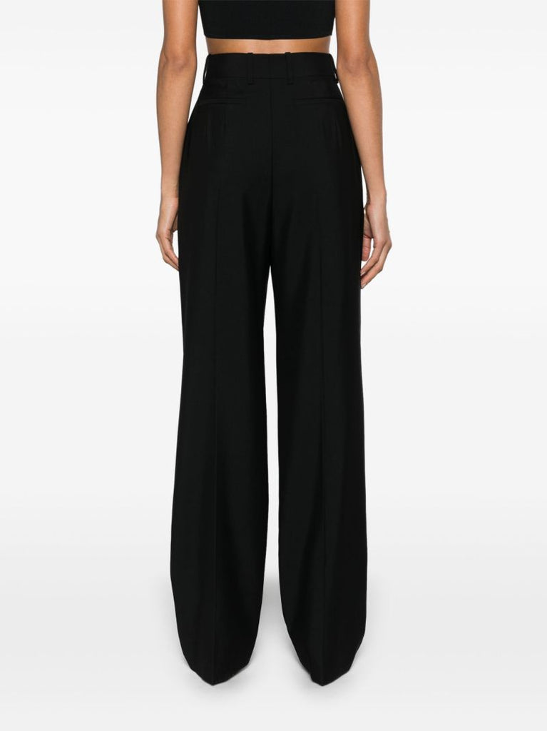 Black High-waisted Wool Trousers