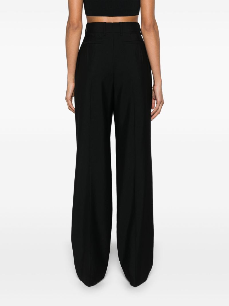 Black High-waisted Wool Trousers