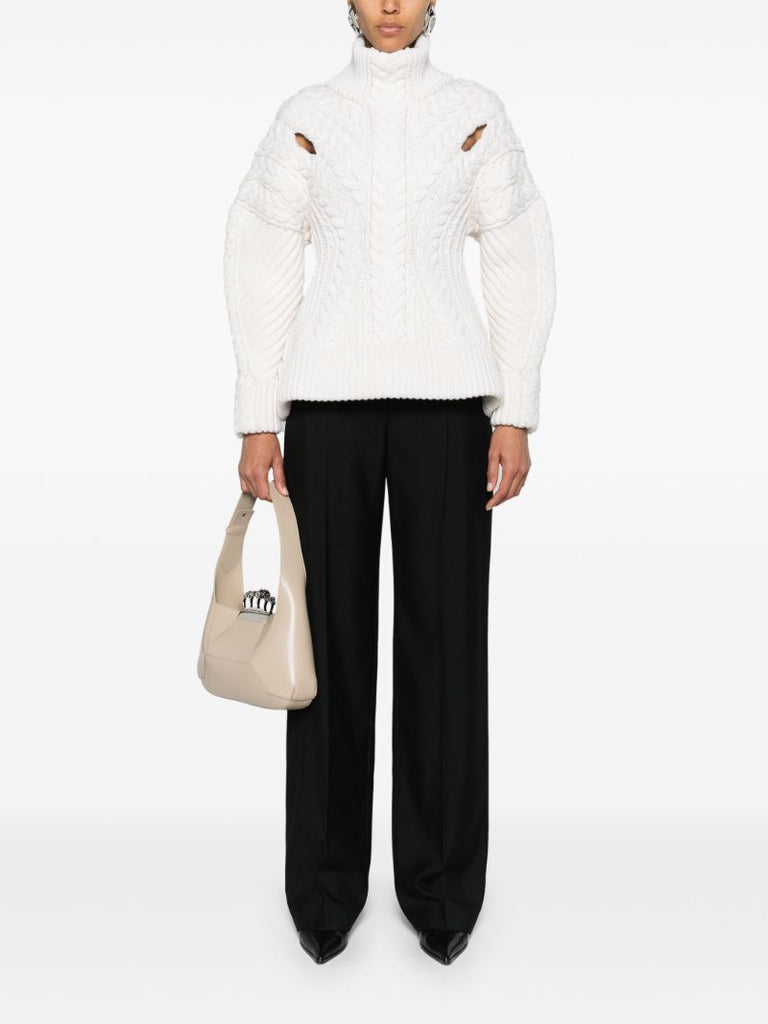 Black High-waisted Wool Trousers