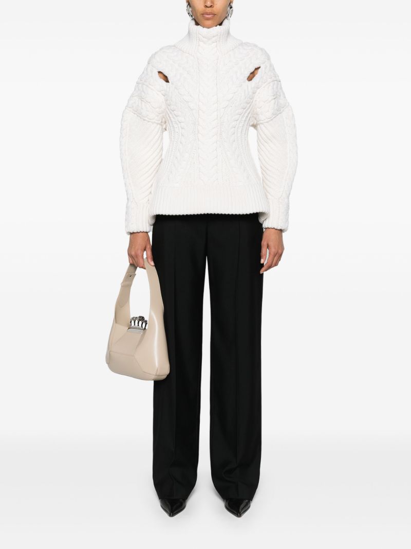 Black High-waisted Wool Trousers