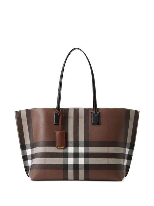 Brown Check Medium Tote Bag