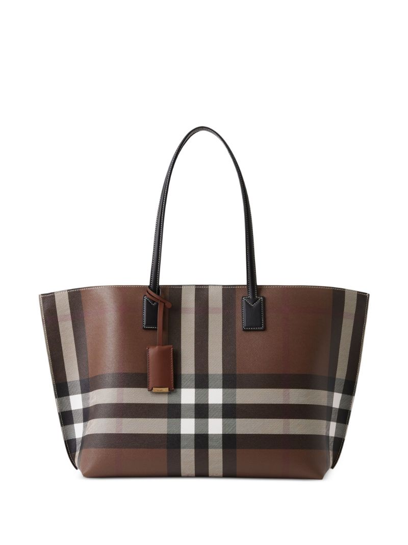 Brown Check Medium Tote Bag