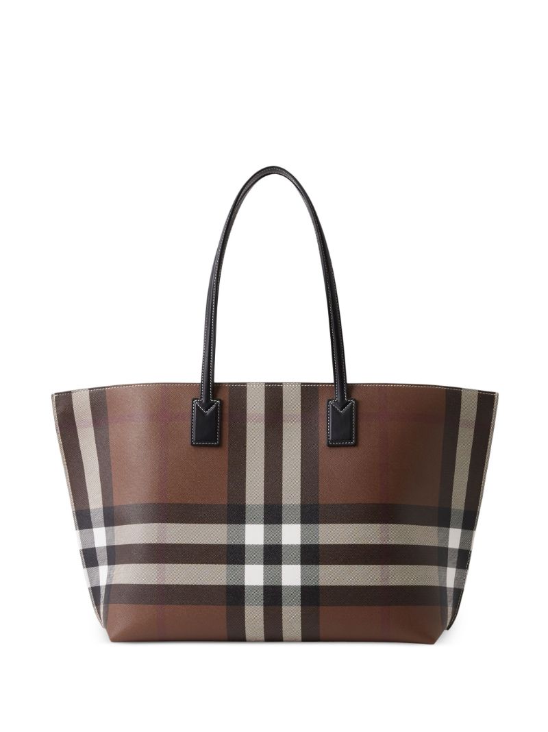 Brown Check Medium Tote Bag
