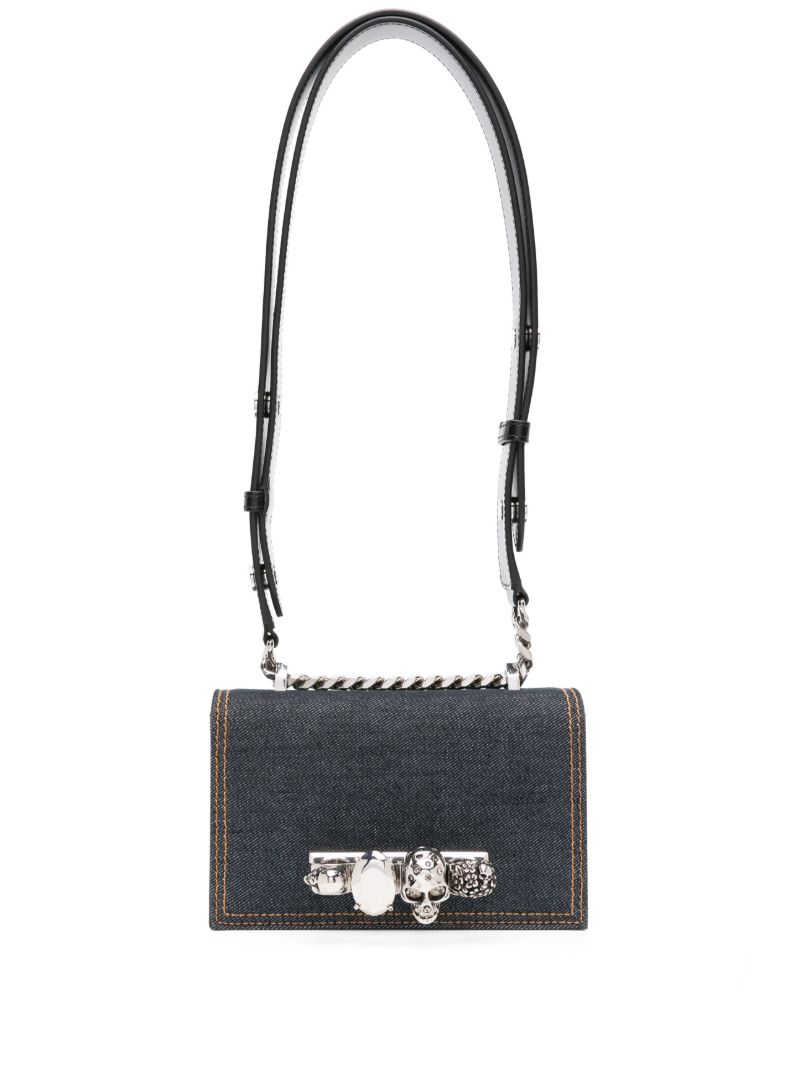 Blue the Biker Mini Jewelled Satchel Bag