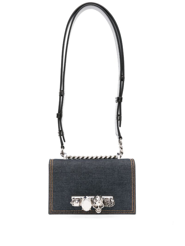 Blue the Biker Mini Jewelled Satchel Bag