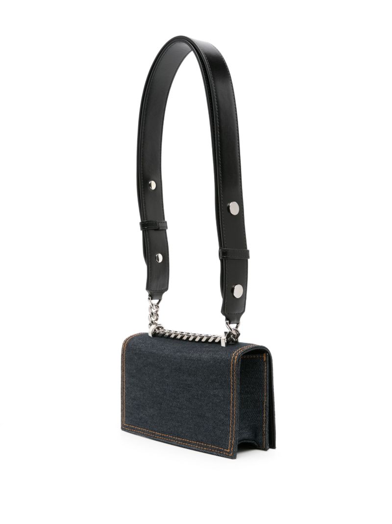 Blue the Biker Mini Jewelled Satchel Bag