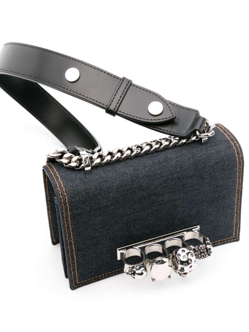 Blue the Biker Mini Jewelled Satchel Bag
