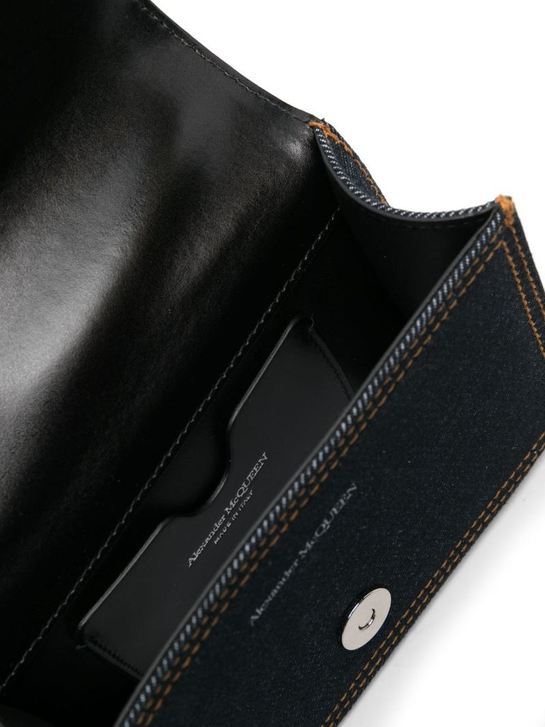 Blue the Biker Mini Jewelled Satchel Bag