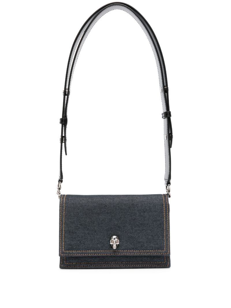 Blue the Biker Skull Small Cross Body Bag