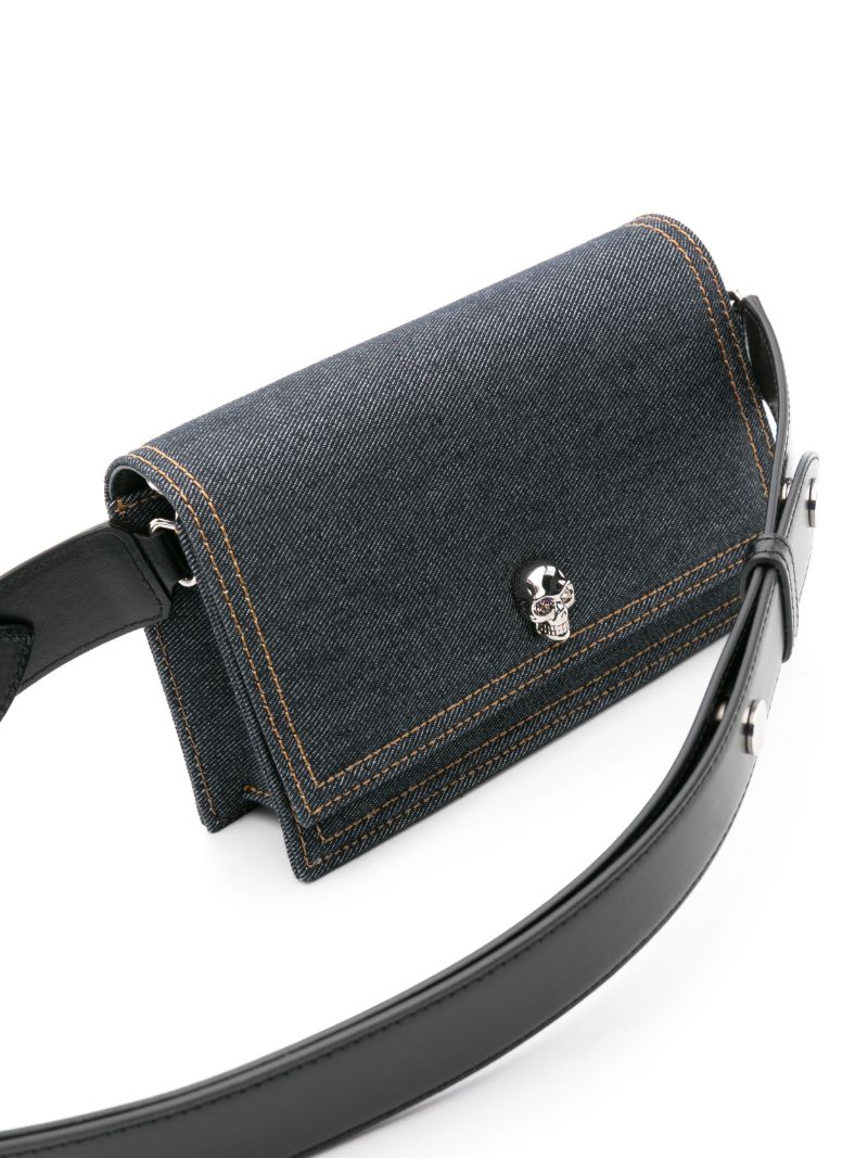 Blue the Biker Skull Small Cross Body Bag