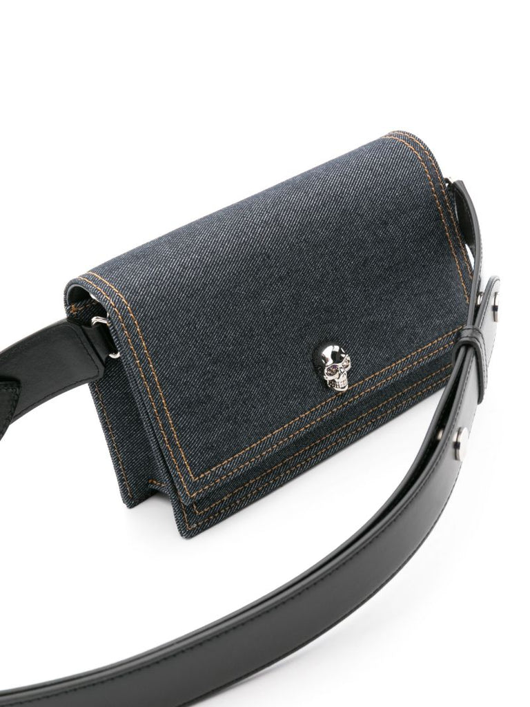 Blue the Biker Skull Small Cross Body Bag