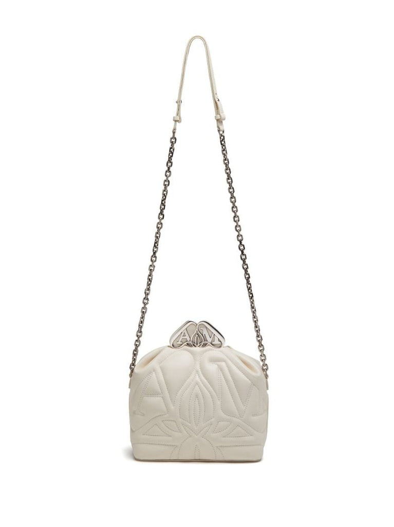 White the Seal Box Leather Cross Body Bag
