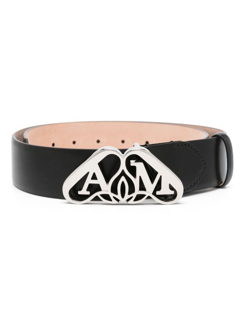 Black Seal Logo Leather Belt