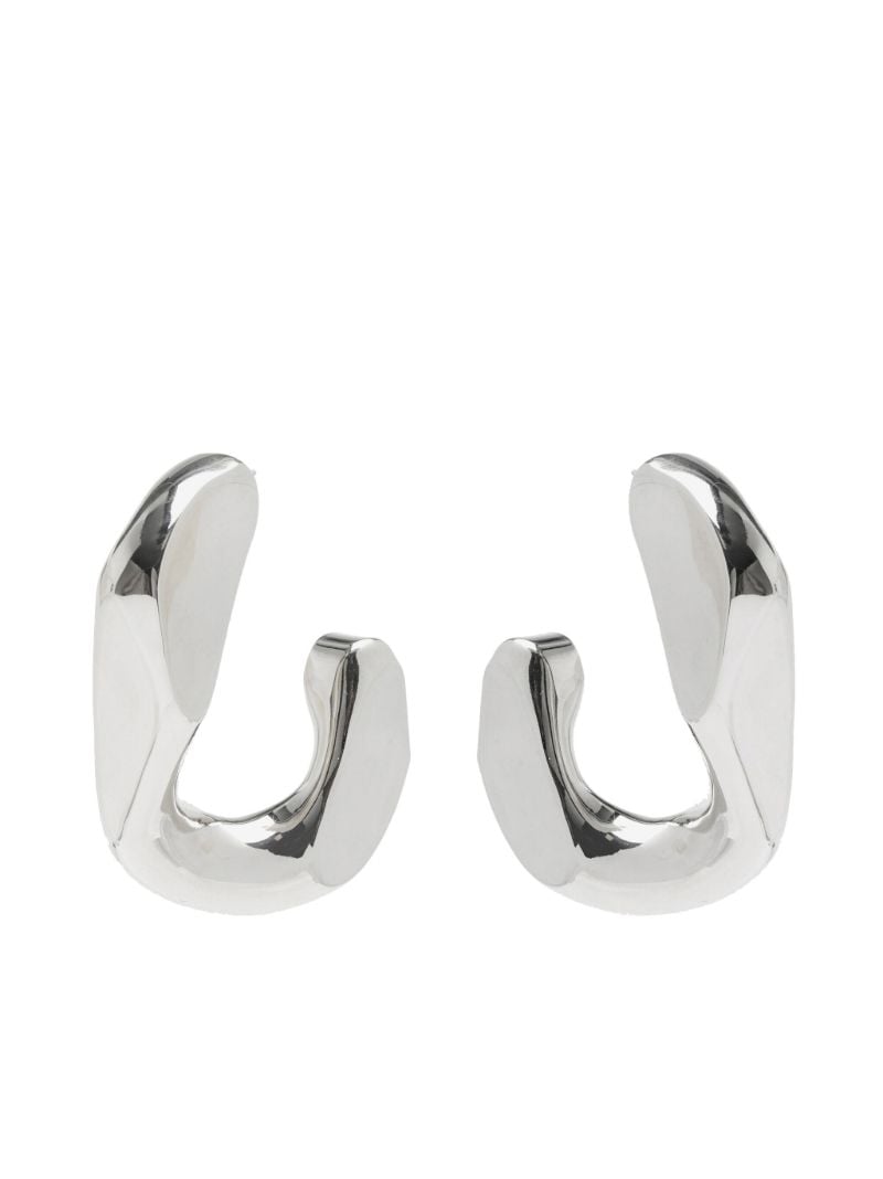 Silver-tone Chain Hoop Earrings