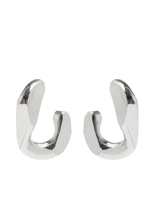Silver-tone Chain Hoop Earrings