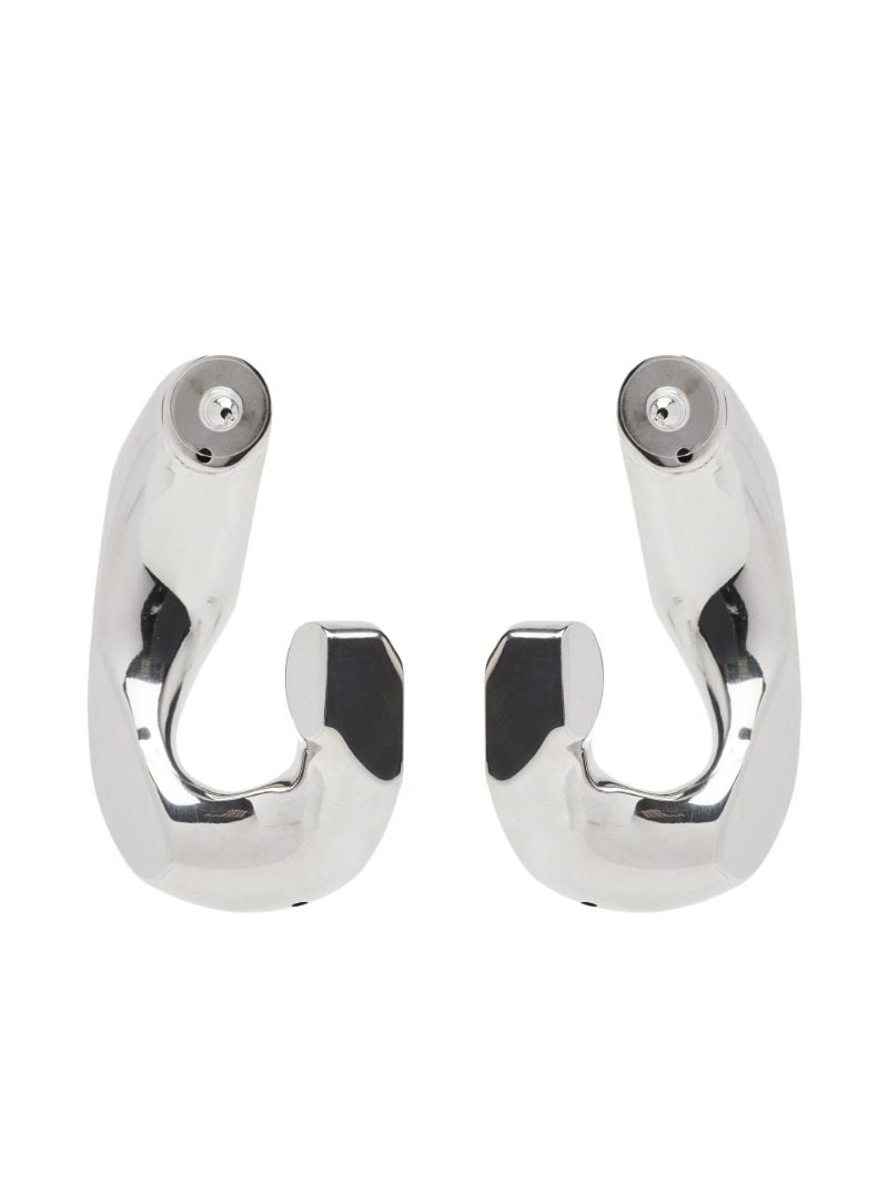 Silver-tone Chain Hoop Earrings