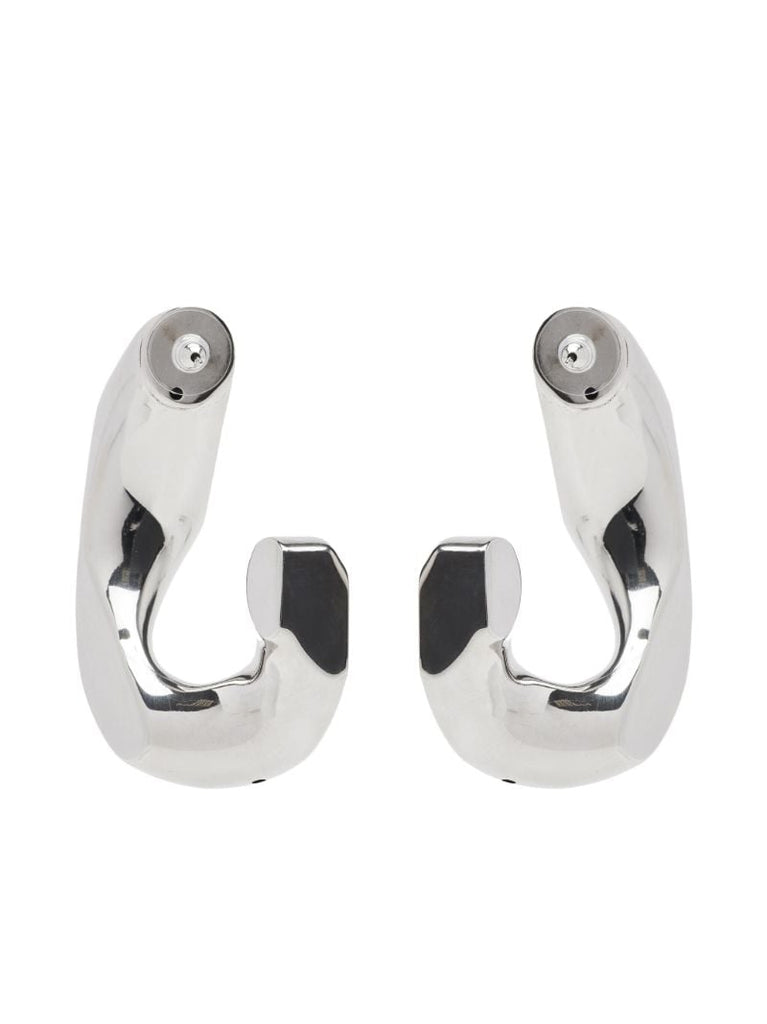 Silver-tone Chain Hoop Earrings