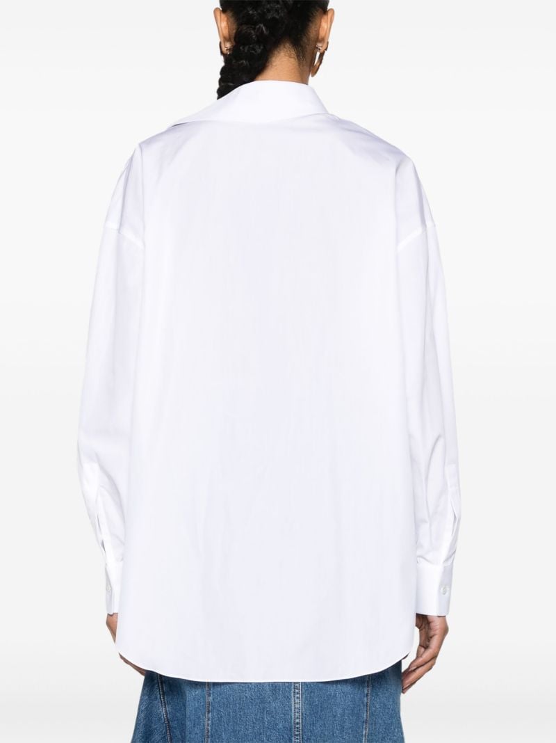 White Draped Orchid Cotton Shirt
