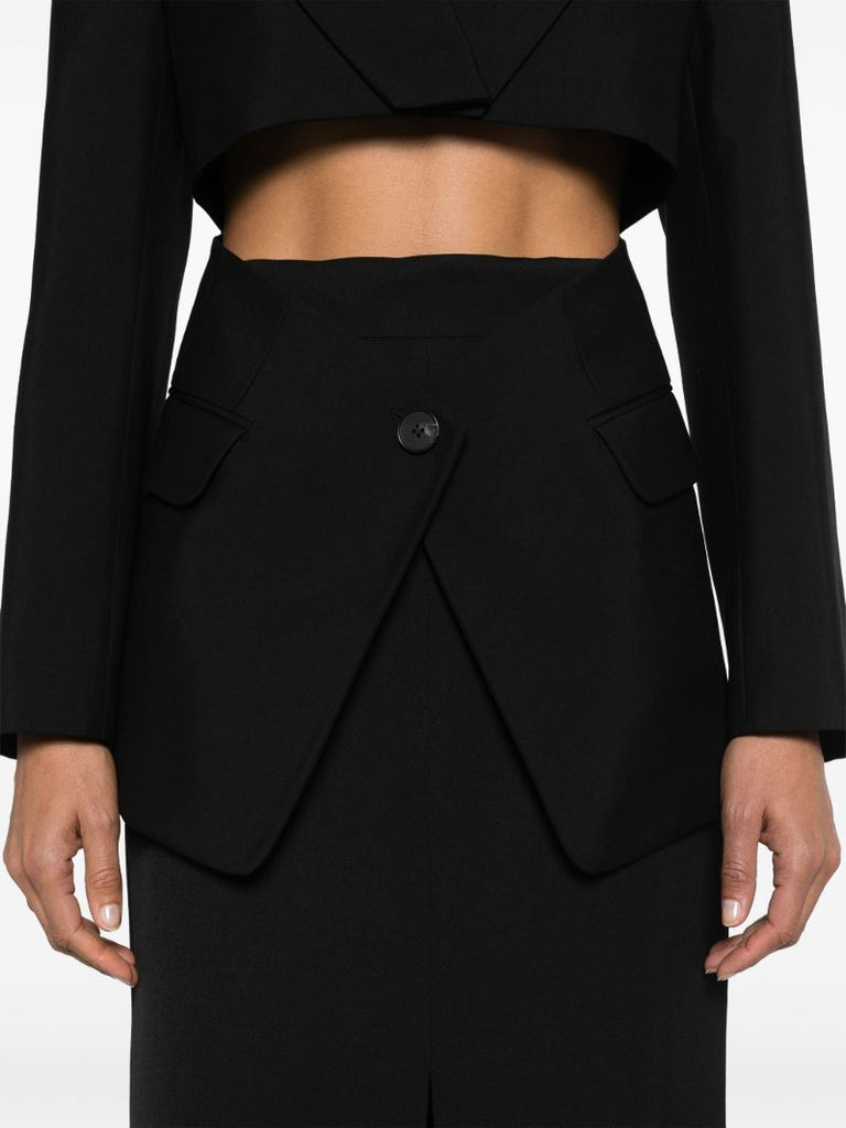 Black Cut-out Wool Blazer