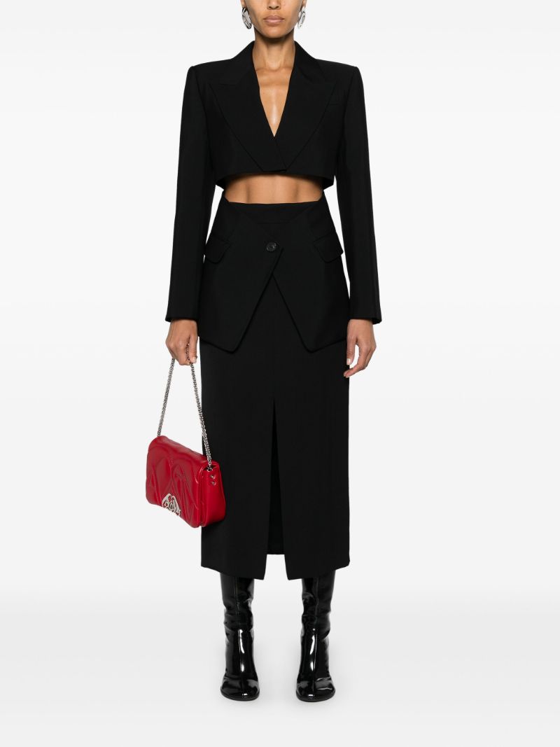 Black Cut-out Wool Blazer