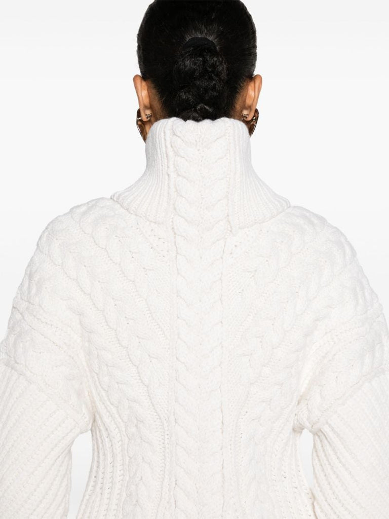 White Cut-out Sweater