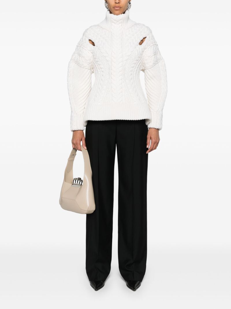 White Cut-out Sweater