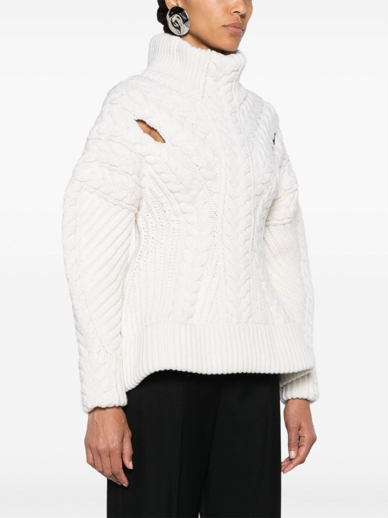 White Cut-out Sweater