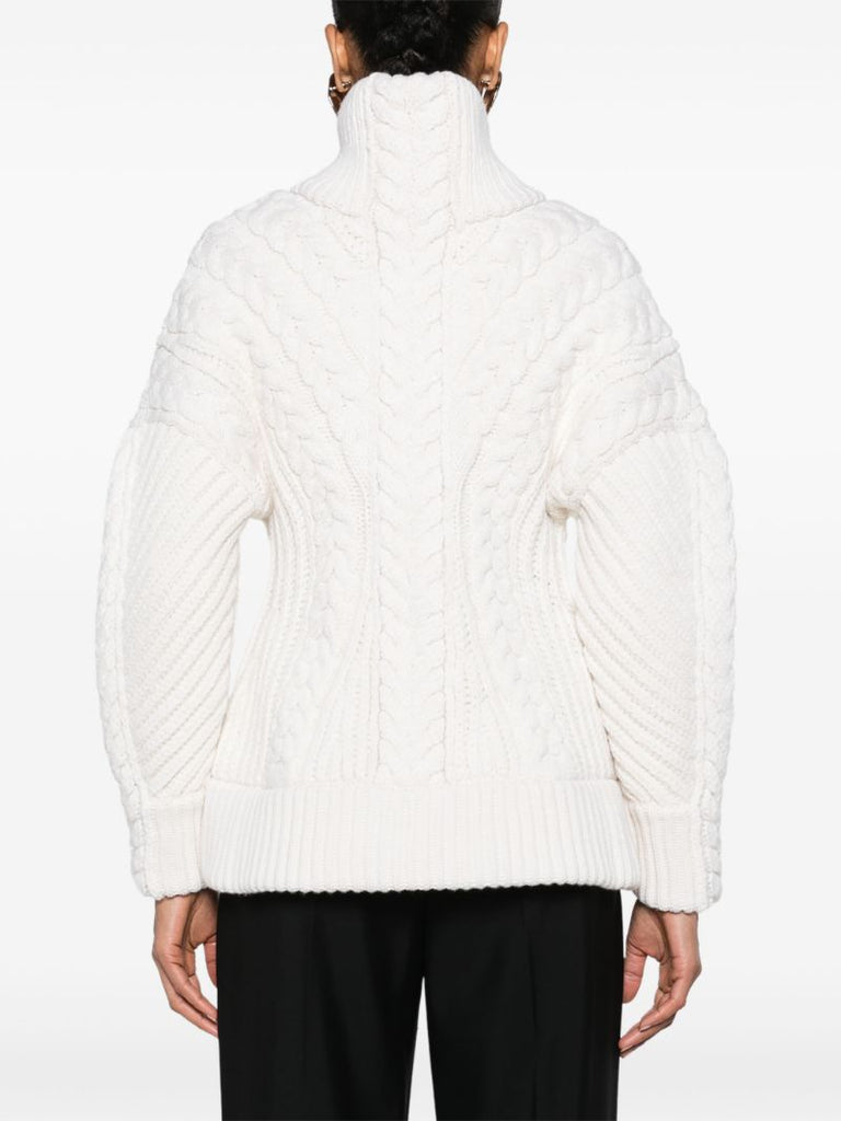 White Cut-out Sweater