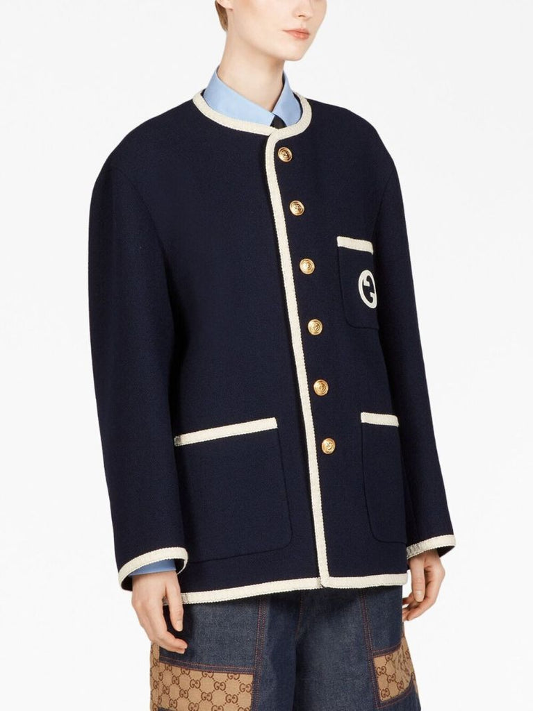 Blue Equation-appliquÃ_x0083_Â© Tweed Jacket