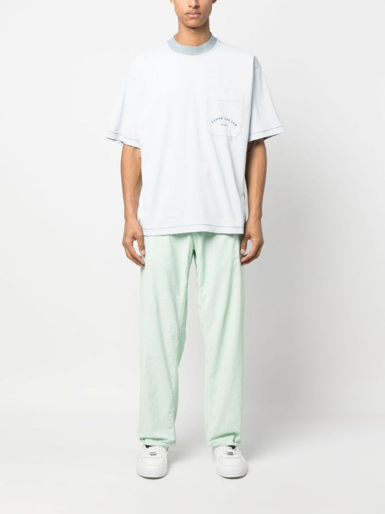Green Straight-leg Cotton Trousers