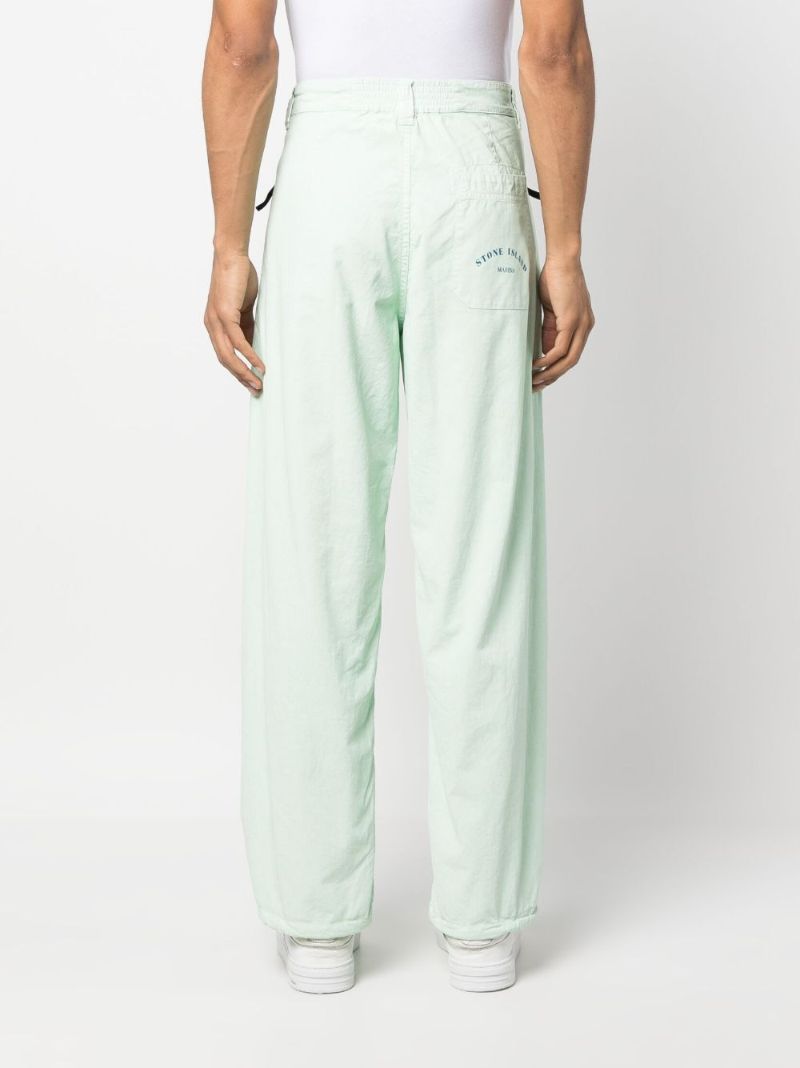 Green Straight-leg Cotton Trousers
