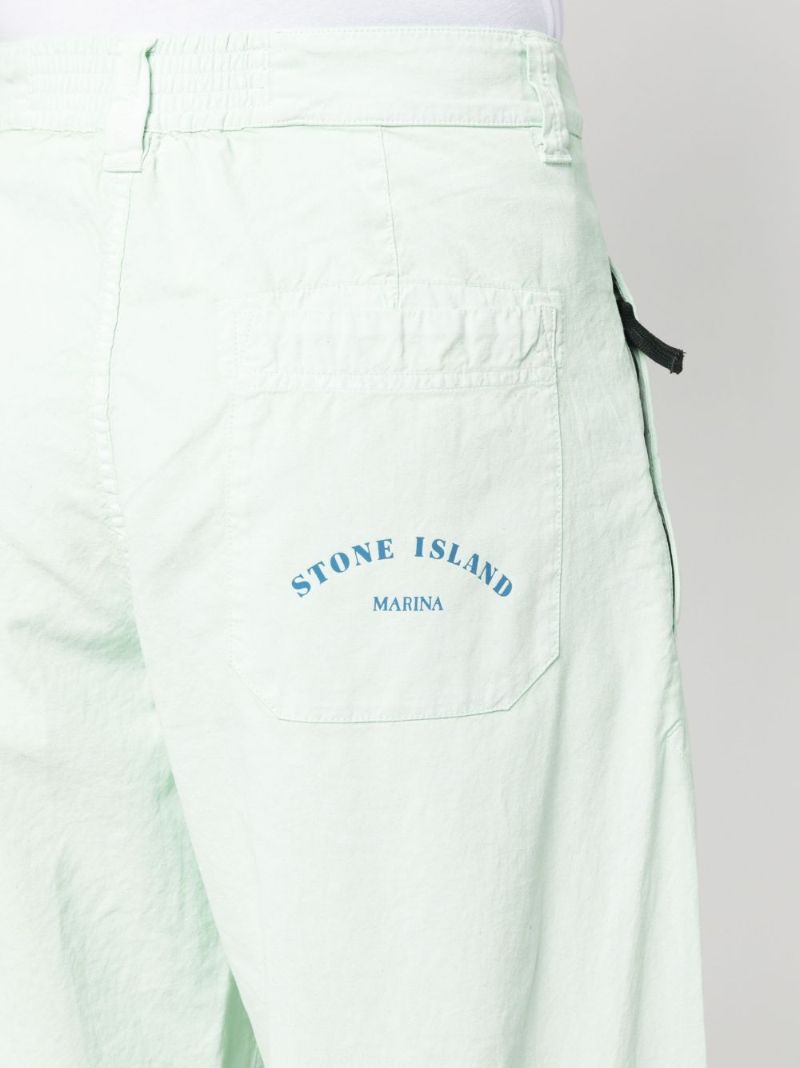 Green Straight-leg Cotton Trousers