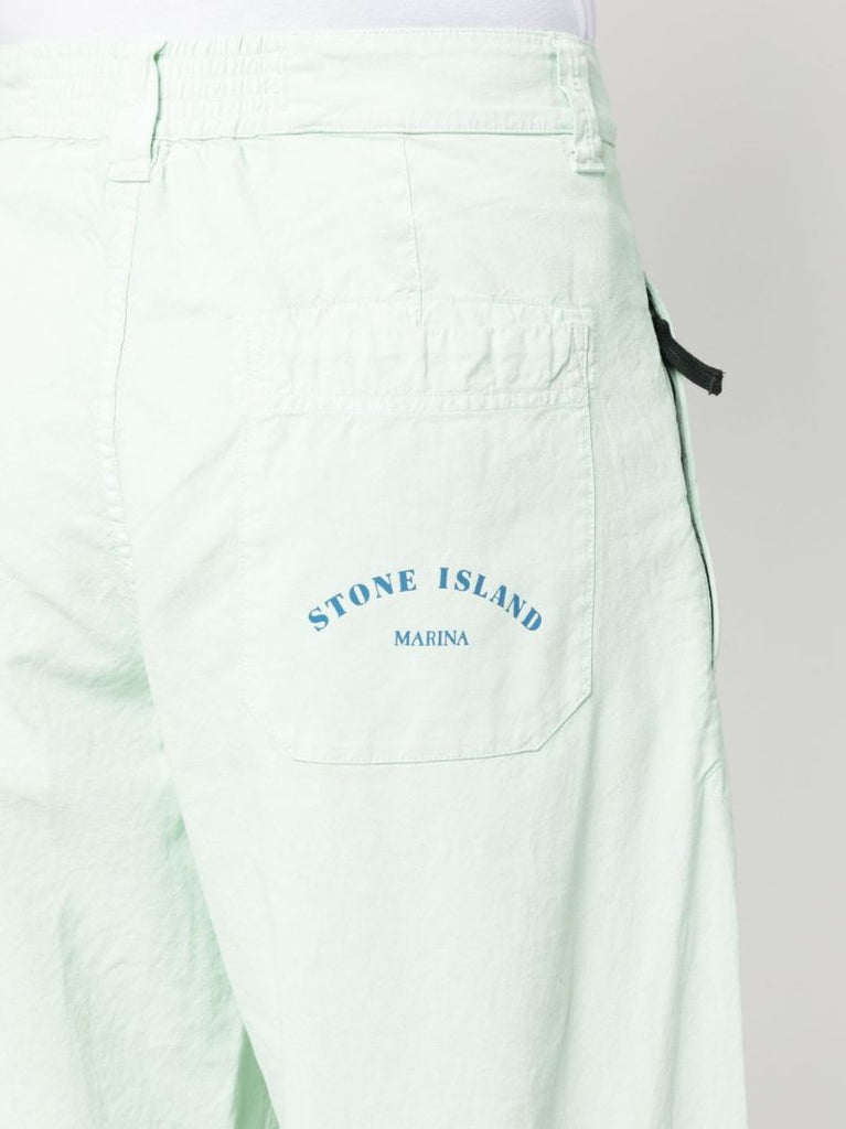 Green Straight-leg Cotton Trousers