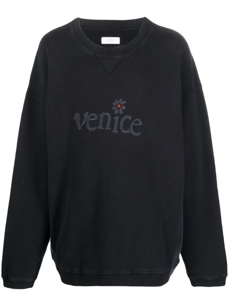 Black Venice Cotton Sweatshirt