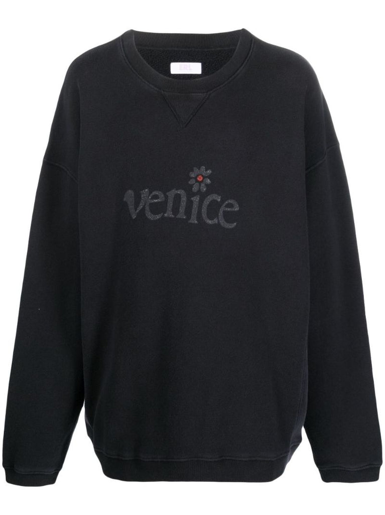Black Venice Cotton Sweatshirt