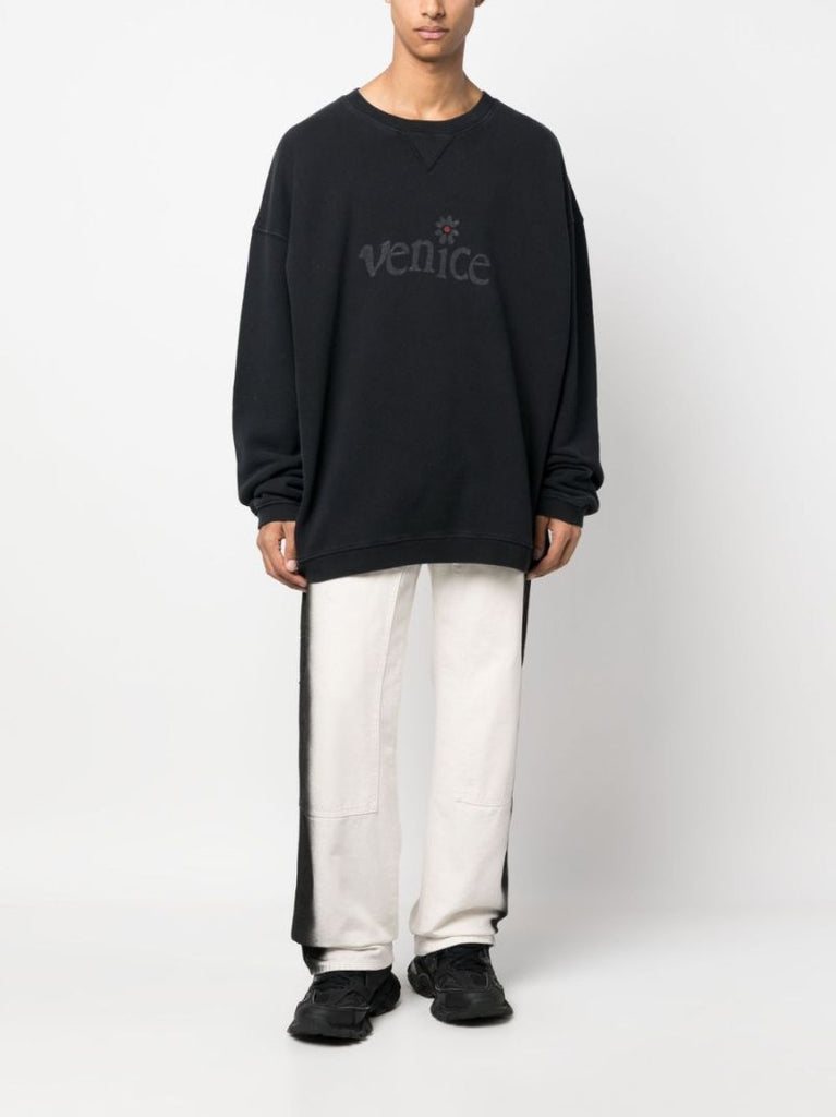 Black Venice Cotton Sweatshirt
