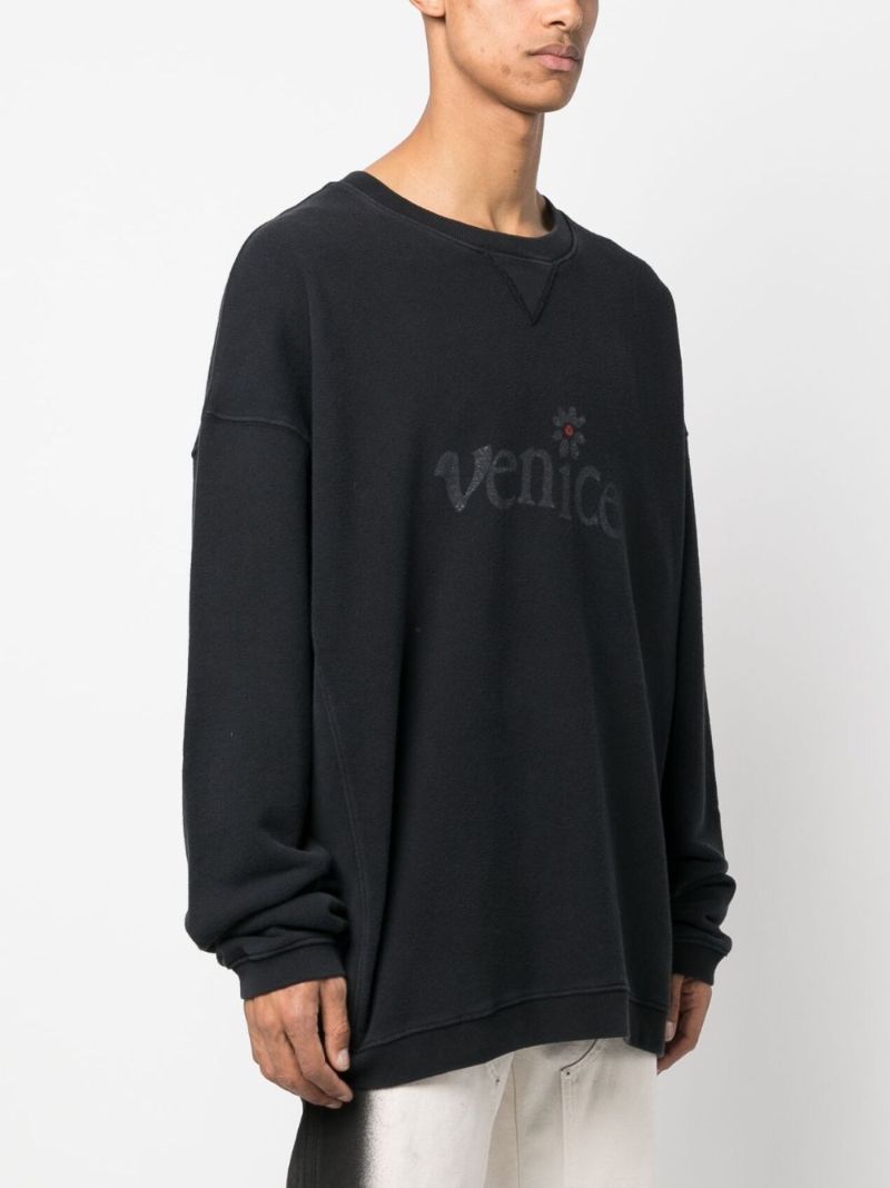 Black Venice Cotton Sweatshirt