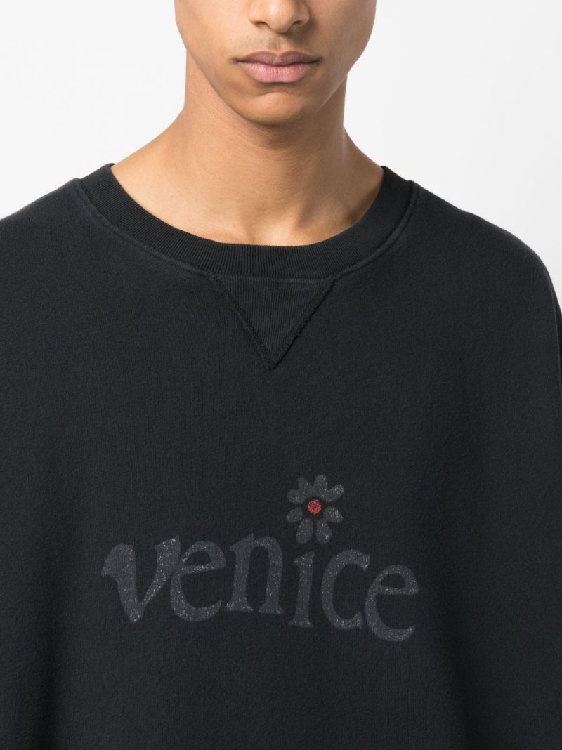 Black Venice Cotton Sweatshirt
