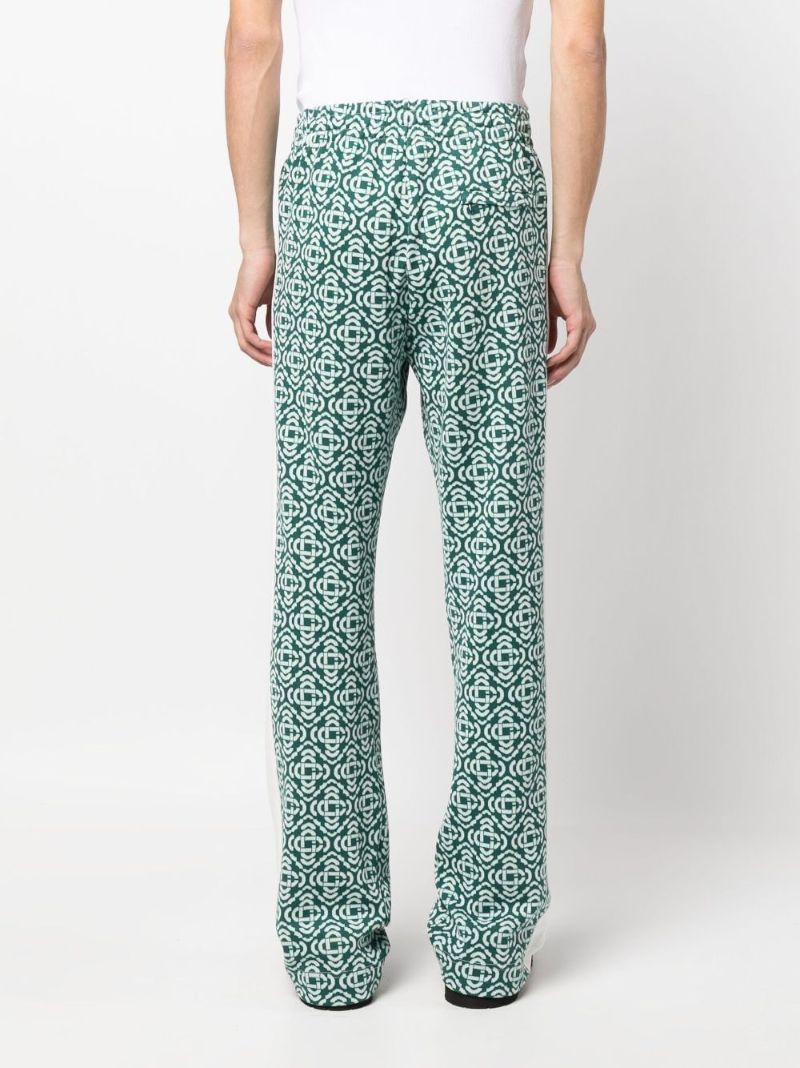Green Monogram Track Pants