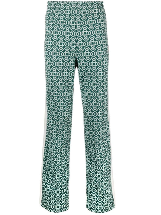 Green Monogram Track Pants