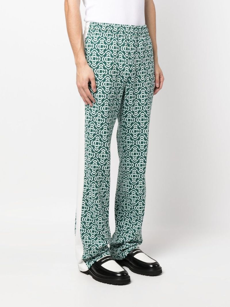Green Monogram Track Pants