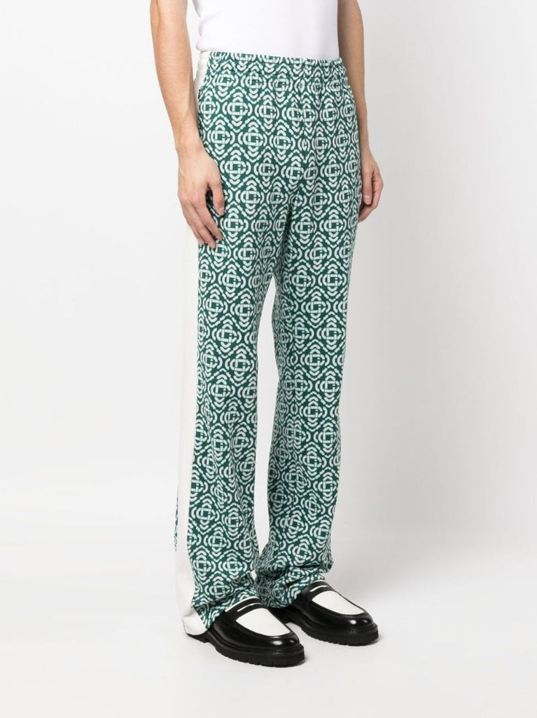 Green Monogram Track Pants